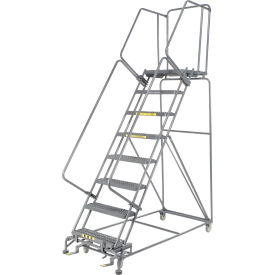 Ballymore Co Inc FS083221G Grip 24"W 8 Step Steel Rolling Ladder 21"D Top Step - FS083221G image.