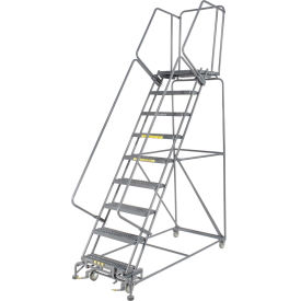 Ballymore Co Inc FS093221G Grip 24"W 9 Step Steel Rolling Ladder 21"D Top Step - FS093221G image.