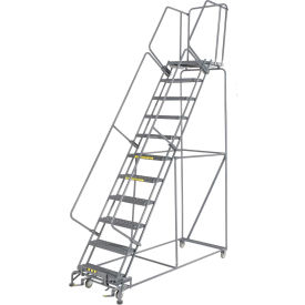Ballymore Co Inc FS113221G Grip 24"W 11 Step Steel Rolling Ladder 21"D Top Step - FS113221G image.