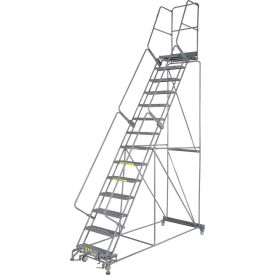 Ballymore Co Inc FS144021G Grip 24"W 14 Step Steel Rolling Ladder 21"D Top Step - FS144021G image.