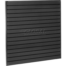 Megawall Inc. P-3-4848-111 Steel Slatwall Panel 48"H X 48"W Black image.