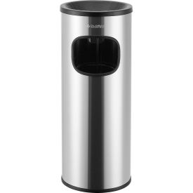 Global Industrial 615153 Global Industrial™ Stainless Steel Ashtray Trash Can, 3 Gallon, Matte image.