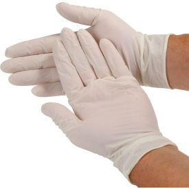 Seidman Associates GRDR-LG-1-T Safety Zone Industrial Grade Latex Gloves, Powdered, Large, White, 100/Box, GRDR-LG-1-T image.