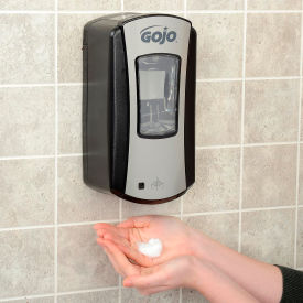 Gojo Industries Inc 1919-04 GOJO Hand Soap Dispenser - LTX Chrome/Black 1200mL - 1919-04 image.