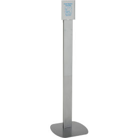 Global Industrial 640925 Global Industrial™ No Touch Floor Stand for Global Hand Soap/Sanitizer Dispensers - Silver image.