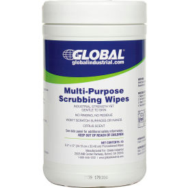 Global Industrial 641191 Global Industrial™ Multi-Purpose Scrubbing Wipes, 70 Wipes/Canister, 6 Canisters/Case image.