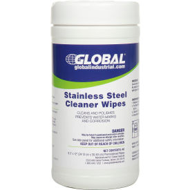 Global Industrial 641192 Global Industrial™ Stainless Steel Cleaner Wipes, 40 Wipes/Canister, 6 Canisters/Case image.