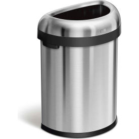 Simplehuman® Stainless Steel Semi-Round Open Top Trash Can 21 Gallon