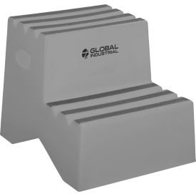 Global Industrial 641271GY Global Industrial™ 2 Step Plastic Step Stand, 21"W x 19-1/2"L x 24-1/2"H, Gray image.
