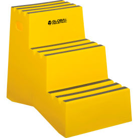 Global Industrial 641272 Global Industrial™ 3 Step Plastic Step Stand, 20"W x 28-1/2"L x 33-1/2"H, Yellow image.