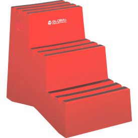Global Industrial 641272RD Global Industrial™ 3 Step Plastic Step Stand, 20"W x 28-1/2"L x 33-1/2"H, Red image.