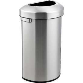 Global Industrial 641425SS Global Industrial™ Stainless Steel Semi-Round Open Top Trash Can, 16 Gallon image.