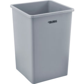 Global Industrial 641439GY Global Industrial™ Square Plastic Trash Can, 35 Gallon, Gray image.
