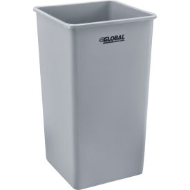 Global Industrial 641440GY Global Industrial™ Square Plastic Trash Can, 55 Gallon, Gray image.