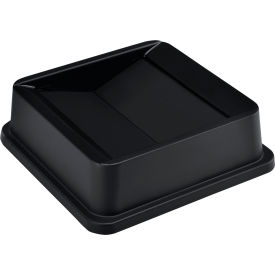 Global Industrial 641441BK Global Industrial™ Square Plastic Trash Container Swing Lid - 35 & 55 Gallon Black image.