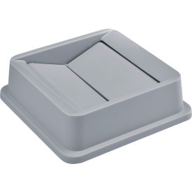 Global Industrial 641441GY Global Industrial™ Square Plastic Trash Container Swing Lid - 35 & 55 Gallon Gray image.