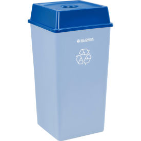 Global Industrial 641441RBL Global Industrial™ Bottles & Cans Recycling Lid For 35 & 55 Gallon Cans, Blue image.