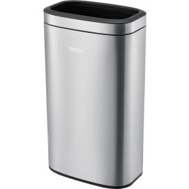 Global Industrial 641442SS Global Industrial™ Stainless Steel Slim Open Top Trash Can, 8 Gallon image.