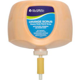 Global Industrial 641453 Global Industrial™ Orange Scrub Heavy Duty Hand Cleaner, Orange Scent, 2L Refill - 4/Case image.