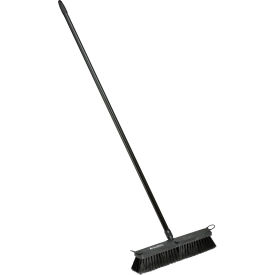 Global Industrial 641530 Global Industrial™ 18" Push Broom W/ Plastic Block & Steel Handle, Fine Sweep image.