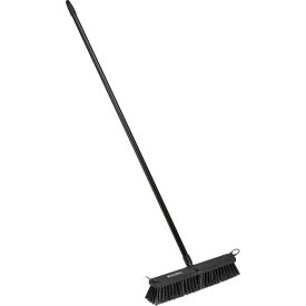 Global Industrial 641532 Global Industrial™ 18" Push Broom W/ Plastic Block & Steel Handle, Rough Sweep image.