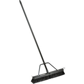 Global Industrial 641533 Global Industrial™ 24" Push Broom W/ Plastic Block & Steel Handle, Rough Sweep image.