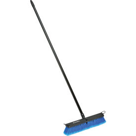 Global Industrial 641534 Global Industrial™ 18" Push Broom W/ Plastic Block & Steel Handle, Multi-Surface Sweep  image.