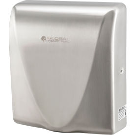 Global Industrial 641565 Global Industrial™ High Velocity Automatic Thin Hand Dryer, ADA, Brushed Stainless, 120V image.