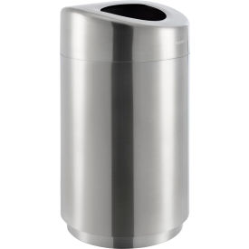 Global Industrial 641595SS Global Industrial™ Round Curved Open Top Trash Can, 32 Gallon, Satin Stainless Steel image.