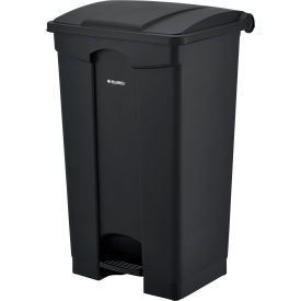Global Industrial 641599BK Global Industrial™ Plastic Rectangular Step On Trash Can, 23 Gallon, Black image.
