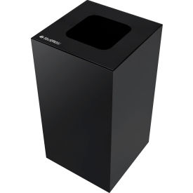 Global Industrial Square Recycling/Trash Can with Waste Lid, 36 Gallon, Black
