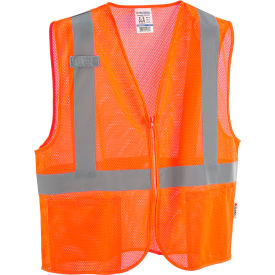 Global Industrial™ Class 2 Hi-Vis Safety Vest 2 Pockets Mesh Orange L/XL
