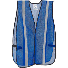 Global Industrial™ Hi-Vis Safety Vest 2"" Reflective Strips Mesh Blue One Size