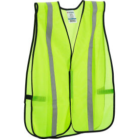 Global Industrial™ Hi-Vis Safety Vest 2"" Reflective Strips Mesh Lime One Size