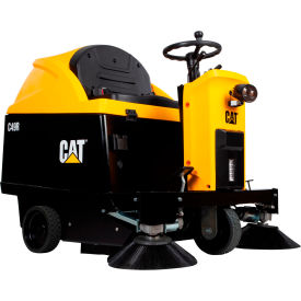 Global Industrial 641748 Cat® C49R Auto Ride-On Sweeper, 49" Cleaning Path image.