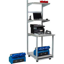 Global Industrial™ Mobile Powered Workstation w/ 4 Swappable LiFePO4 Batteries