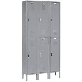 Global Industrial™ Paramount® 2-Tier 6 Door Locker 36""W x 12""D x 78""H Gray Unassembled