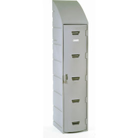 Remcon Plastics Inc 15501560001027 Remcon Plastics 1-Tier 1 Door Box Plastic Locker, 15"W x 18"D x 73"H, Gray, Assembled image.