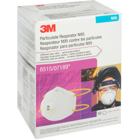 3m 7000002112 3M™ 8515/07189(AAD) N95 Disposable Particulate Welding Respirator, 10/Box image.