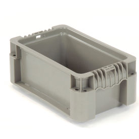 Global Industrial 652740 Global Industrial™ Stackable Straight Wall Container, Solid, 12"Lx7-3/8"Wx5"H, Gray image.