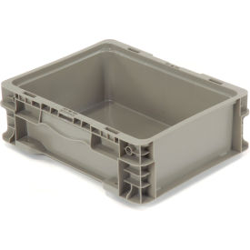 Global Industrial 652741 Global Industrial™ Stackable Straight Wall Container, Solid, 12"Lx15"Wx5"H, Gray image.
