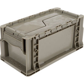 Global Industrial 652743 Global Industrial™ Stackable Straight Wall Container, Solid, 13-1/2"Lx7-3/8"Wx6-3/4"H, Gray image.