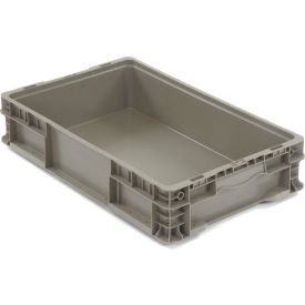 Global Industrial 652744 Global Industrial™ Stackable Straight Wall Container, Solid, 24"Lx15"Wx5"H, Gray image.