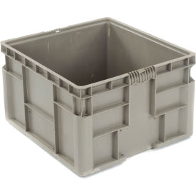 Global Industrial 652747 Global Industrial™ Stackable Straight Wall Container, Solid, 24"Lx22-1/2"Wx14-1/2"H, Gray image.