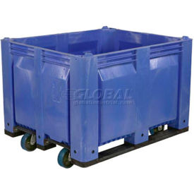 Decade Products Llc C0110C1-100 Decade C40SBL1-C1 Pallet Container Solid Wall W/ 6inch Casters 48x40x31 Blue 1500 Pounds Capacity image.