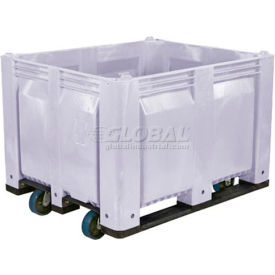 Decade Products Llc C0110C1-104 Decade C40SGY1-C1 Pallet Container Solid Wall W/ 6inch Casters 48x40x31 Gray 1500 Pounds Capacity image.