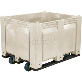 Decade Products Llc C0110C1-110 Decade C40SWH1-C1 Pallet Container Solid Wall W/ 6inch Casters 48x40x31 White 1500 Pounds Capacity image.