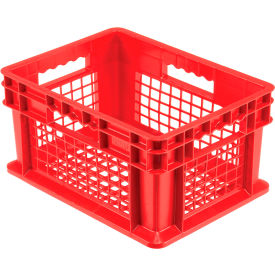 Global Industrial 662111RD Global Industrial™ Mesh Straight Wall Container, 15-3/4"Lx11-3/4"Wx8-1/4"H, Red image.