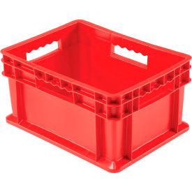 Global Industrial 662123RD Global Industrial™ Solid Straight Wall Container, 15-3/4"Lx11-3/4"Wx8-1/4"H, Red image.