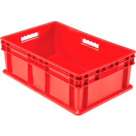 Global Industrial 662124RD Global Industrial™ Solid Straight Wall Container, 23-3/4"Lx15-3/4"Wx8-1/4"H, Red image.